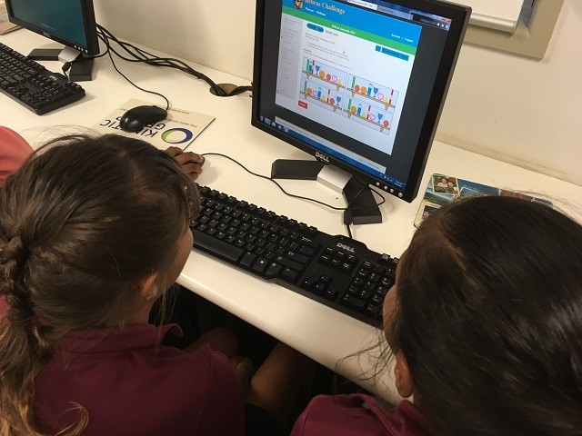 Year 4 students from Cherbourg State School are taking the Bebras Computational Thinking Challenge